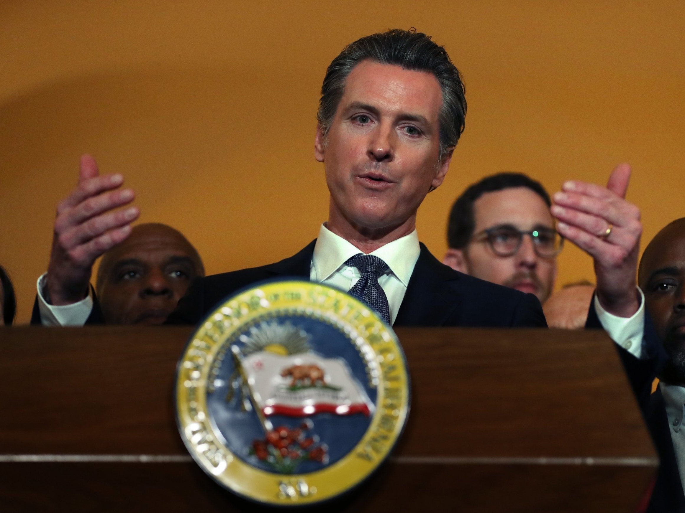 Gov. Gavin Newsom announcing a moratorium on the death penalty on March 13, 2019 in Sacramento, California.