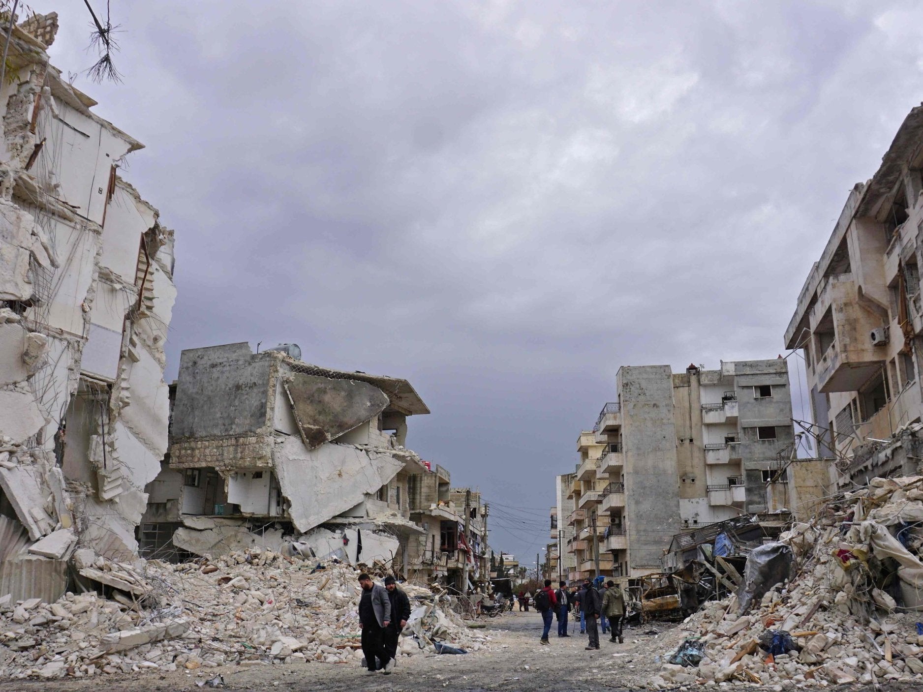 The jihadist-held city of Idlib on 14 March, which has been destroyed in airstrikes