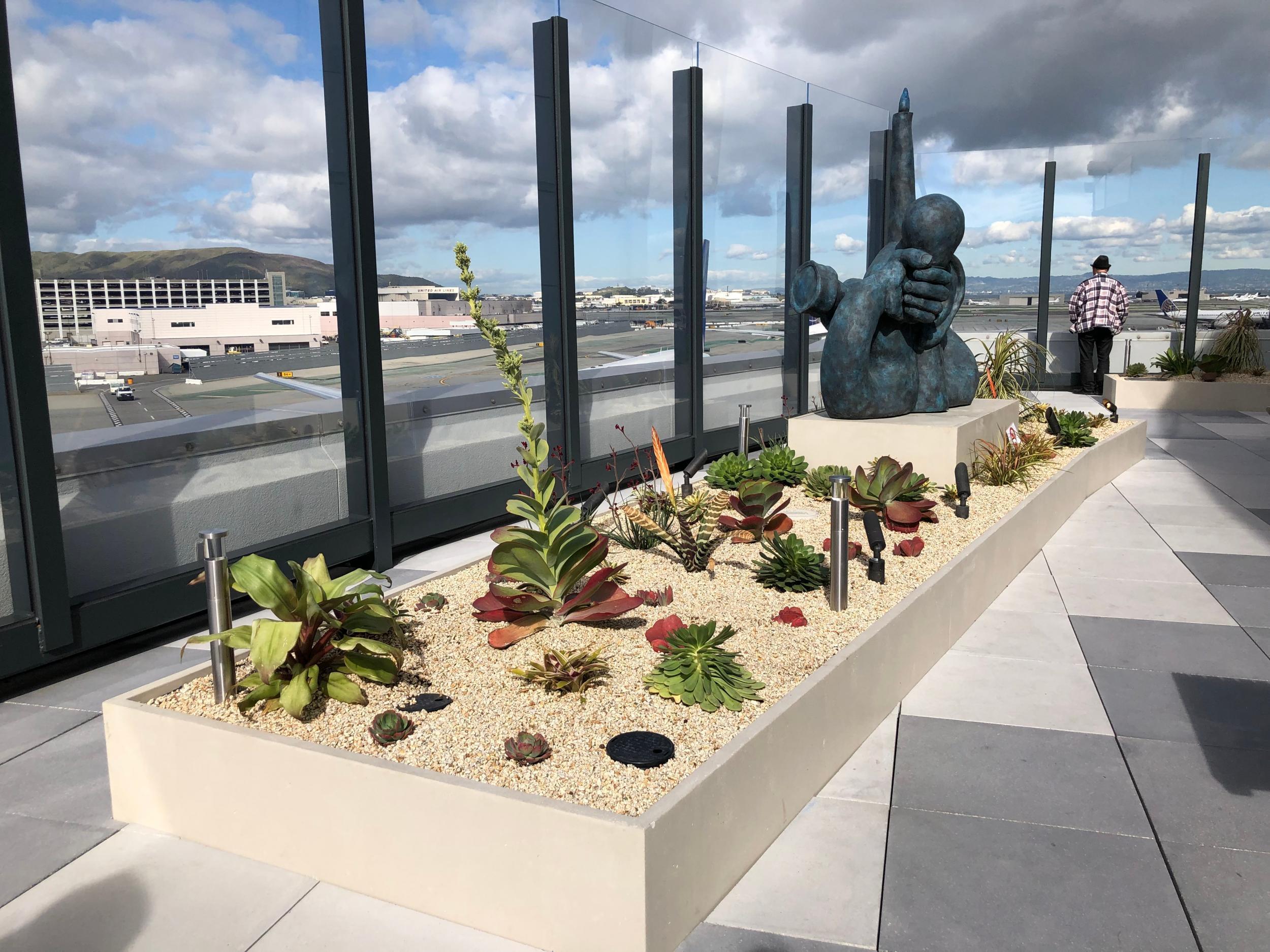 The outdoor terrace at San Francisco International Airport