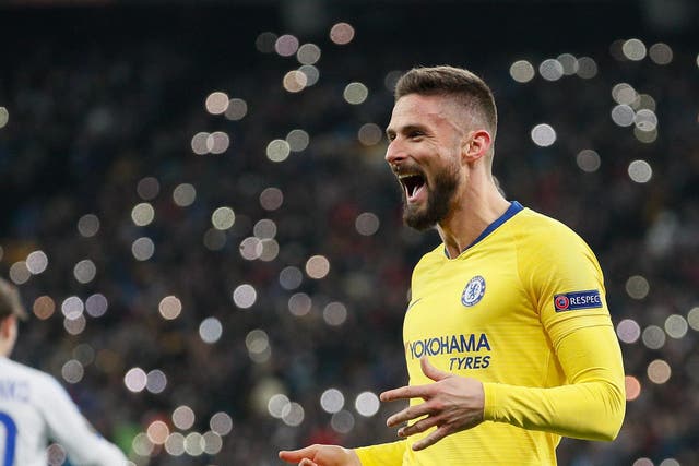 Olivier Giroud score three as Chelsea blew away Dynamo Kiev