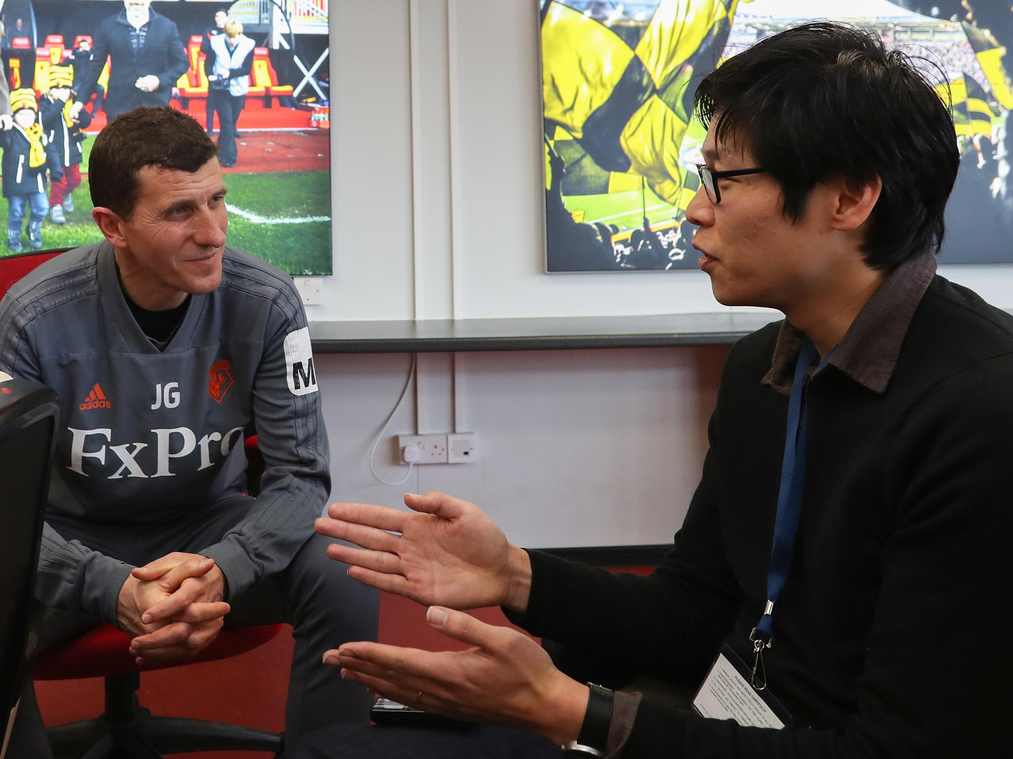 Watford manager Javi Gracia speaks to The Independent's chief sports writer Jonathan Liew