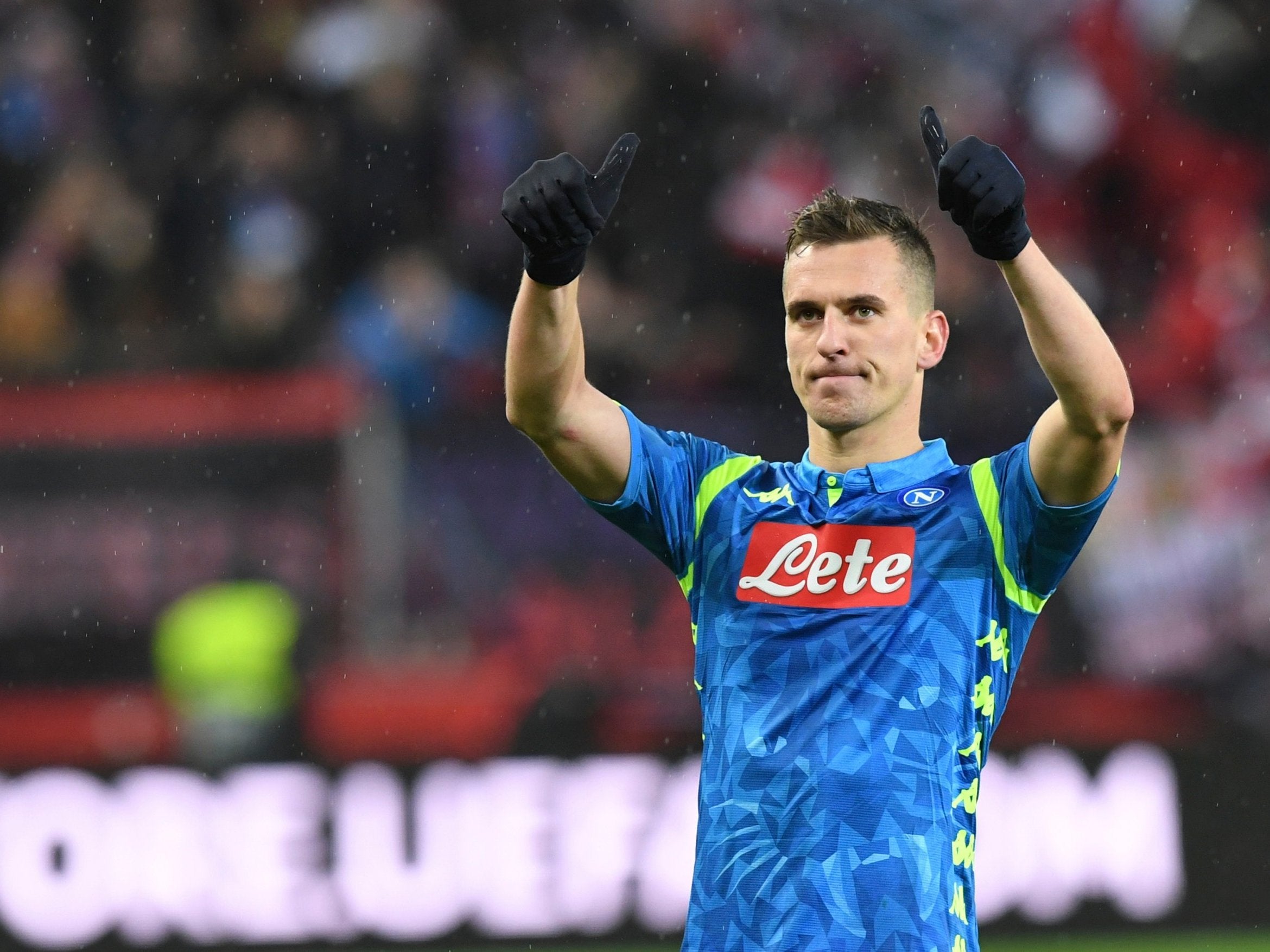 Napoli's Arkadiusz Milik carries an attacking threat