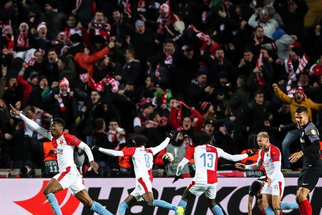 Slavia Prague staged a dramatic late win over Sevilla