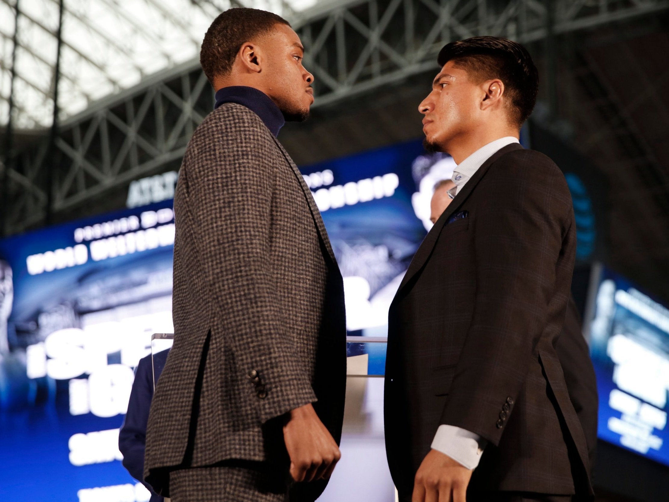 Errol Spence Jr faces off with Mikey Garcia