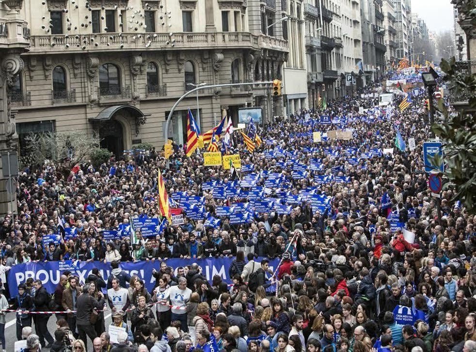 Pro-refugee protest in Barcelona from 2017