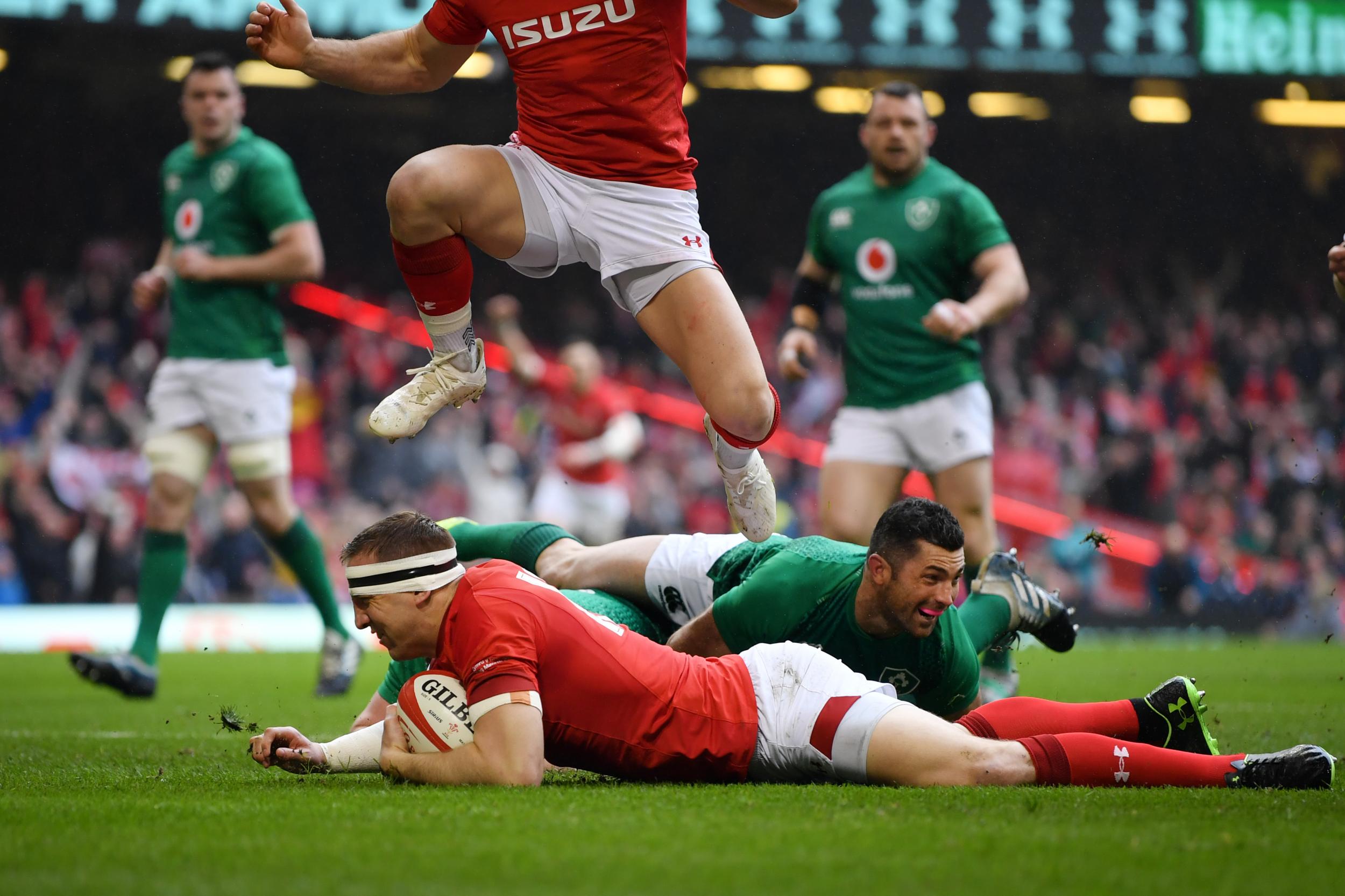 Hadleigh Parkes scored Wales’ first try in less than 70 seconds and they never looked back
