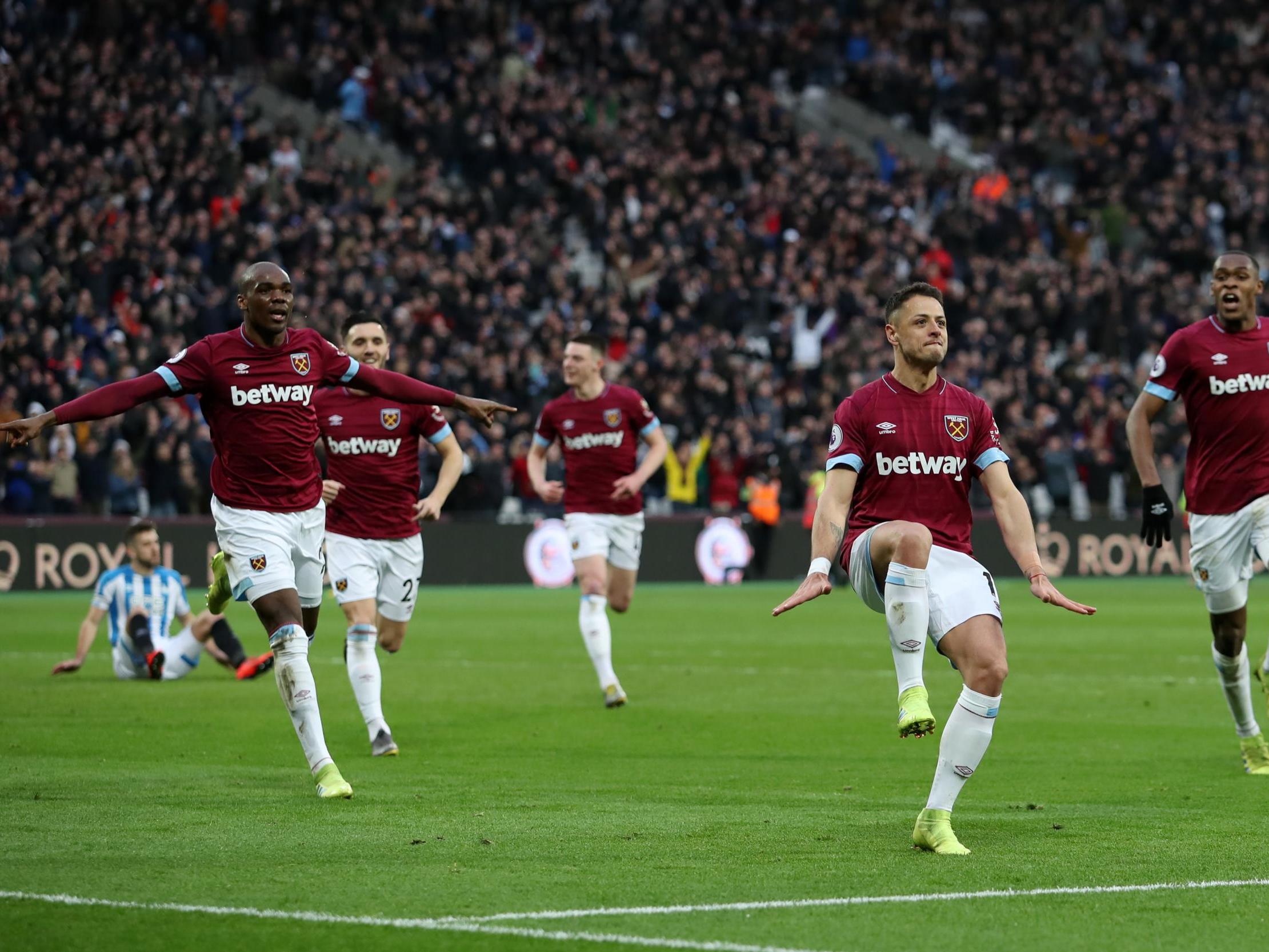 West Ham celebrate their winner