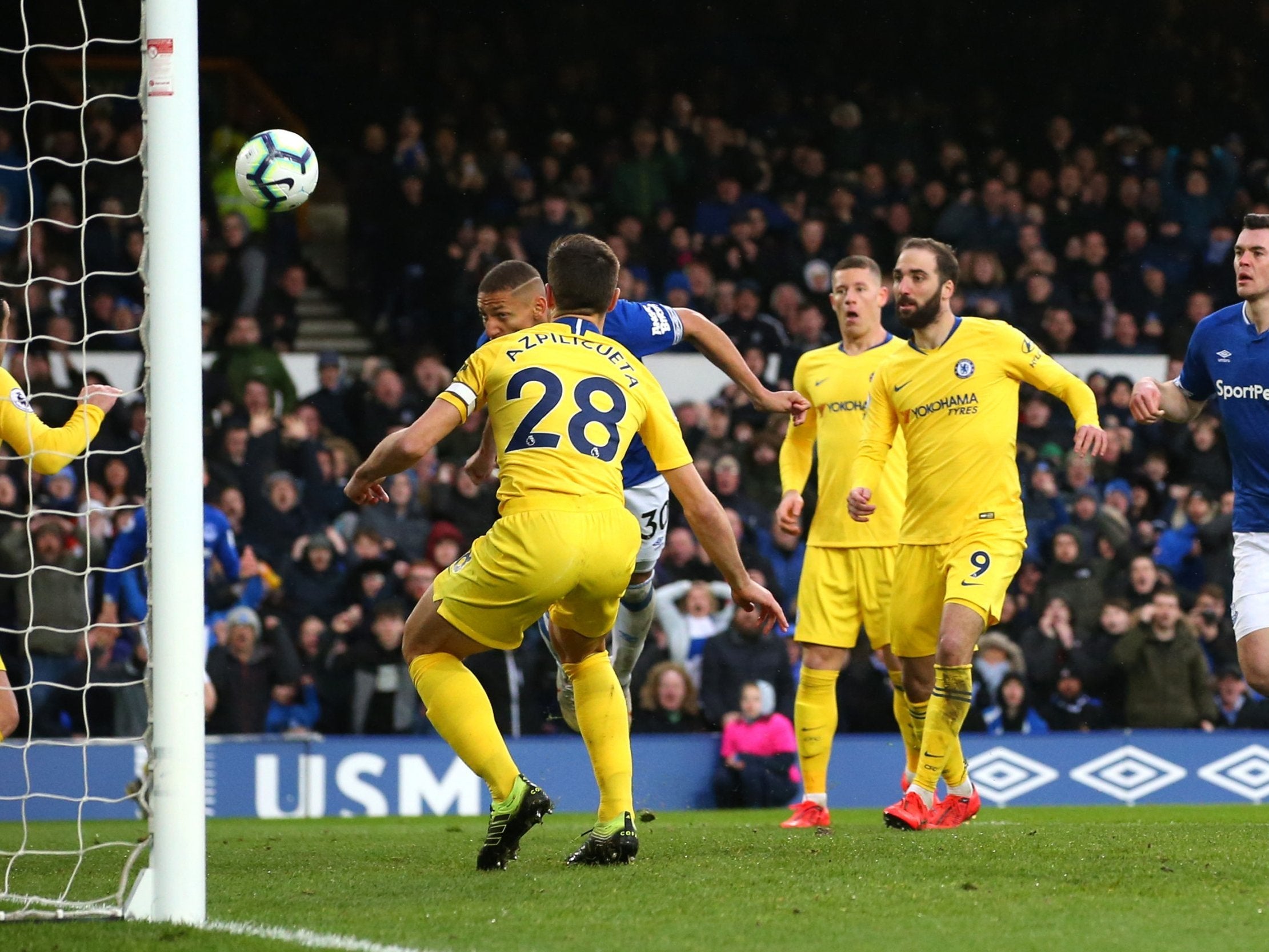 Richarlison's header put Everton ahead just after the break