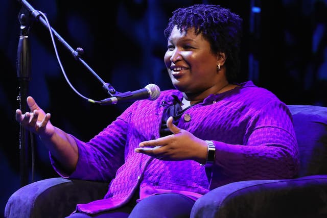 Stacey Abrams at a recording of 'Why Is This Happening? w/ Chris Hayes'