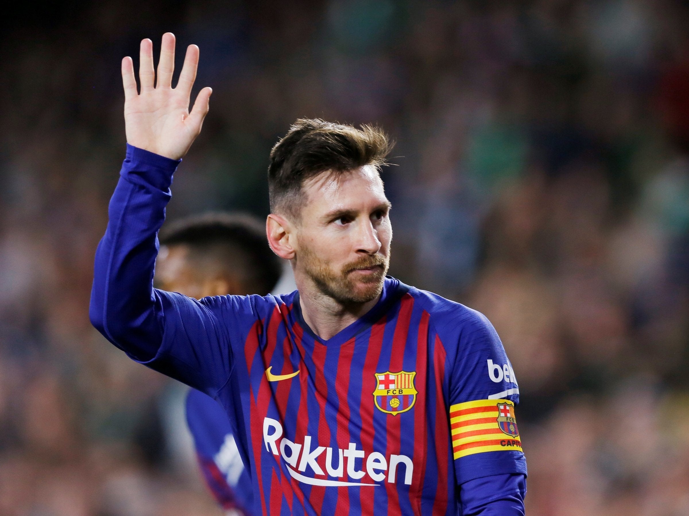 Lionel Messi was given a standing ovation for his display by the Real Betis fans