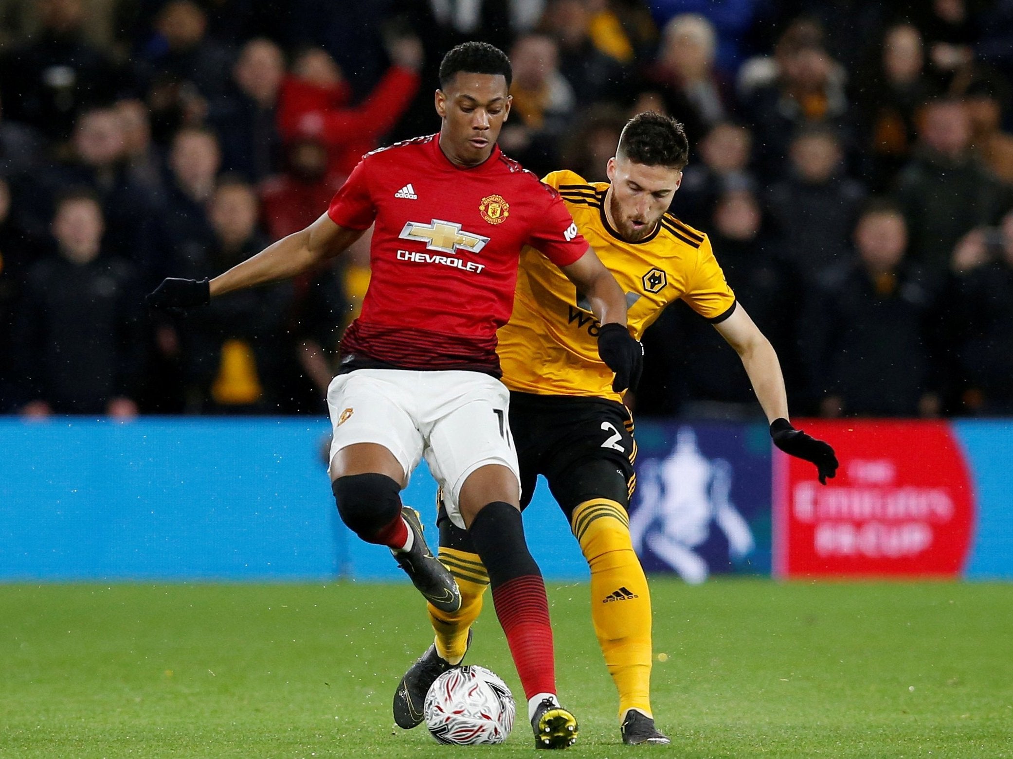 Anthony Martial picked up an injury vs Wolves