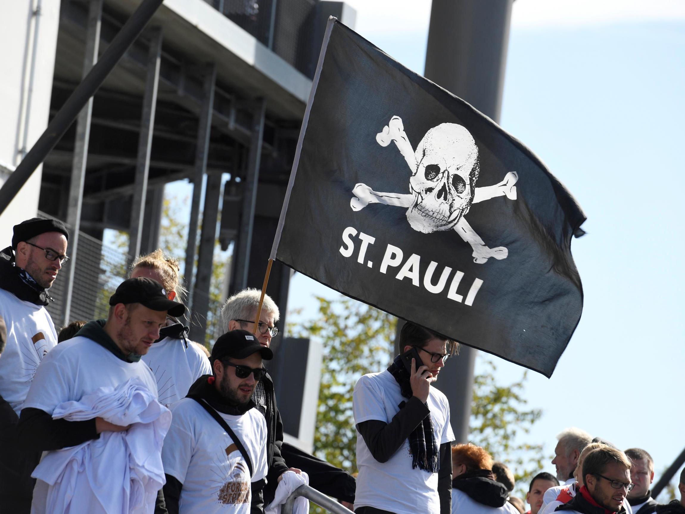 St Pauli fans before the Hamburger SV v St Pauli football match