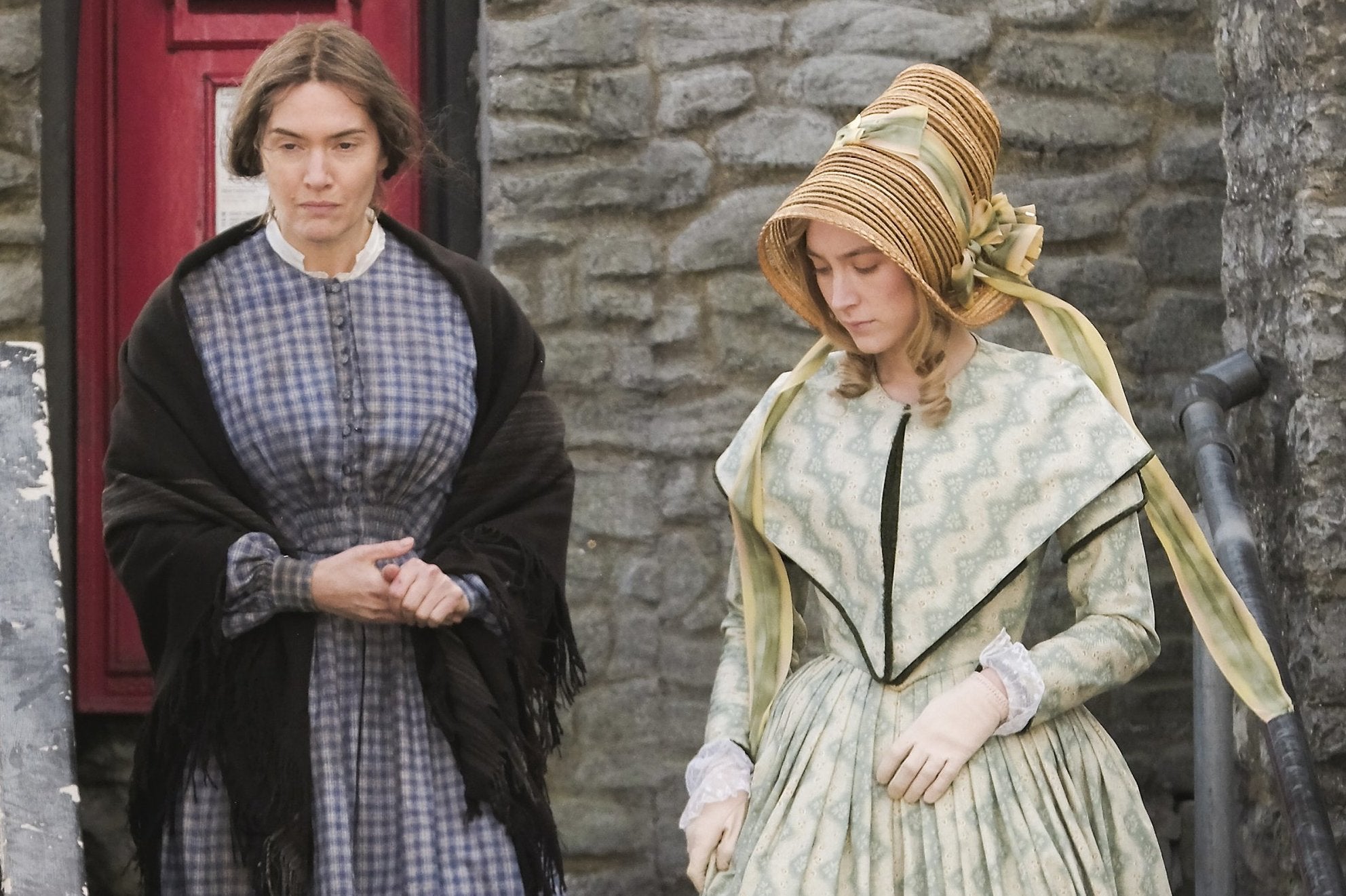 Kate Winslet and Saoirse Ronan on the set of new period drama 'Ammonite'