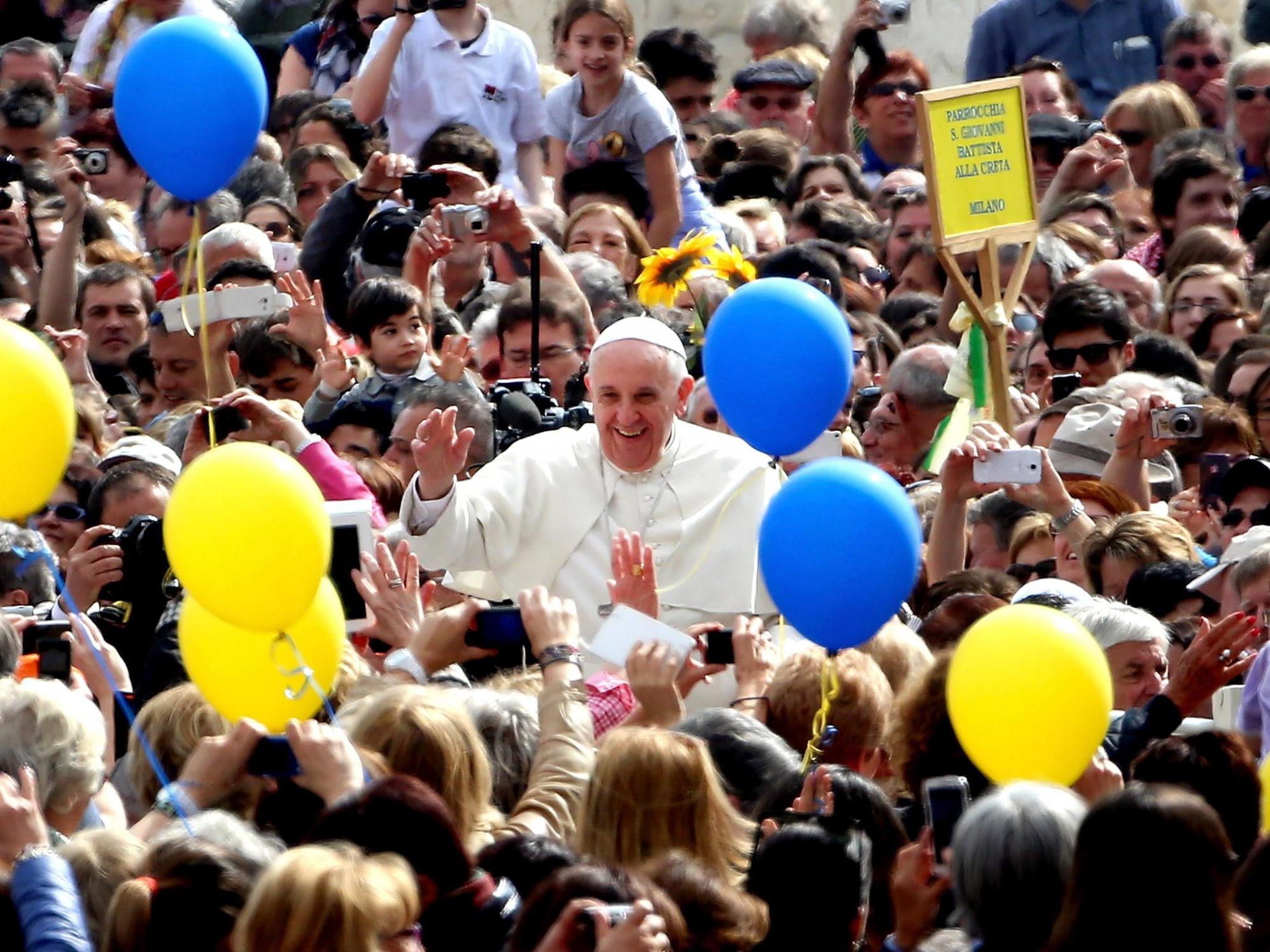 Pope Francis holds his weekly audience in St Peter's Square on Vatican City, Vatican on Saint Joseph's Day 2014