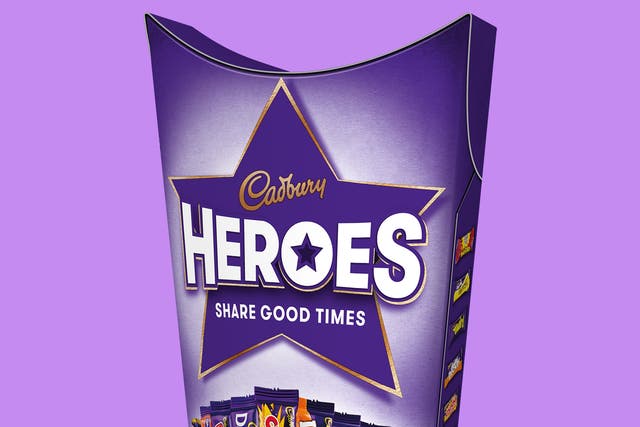The updated Cadbury Heroes box