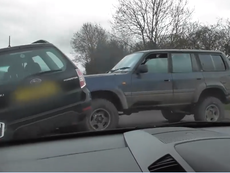 Hunt opponents’ cars rammed by masked men driving off-road vehicle in violent clash
