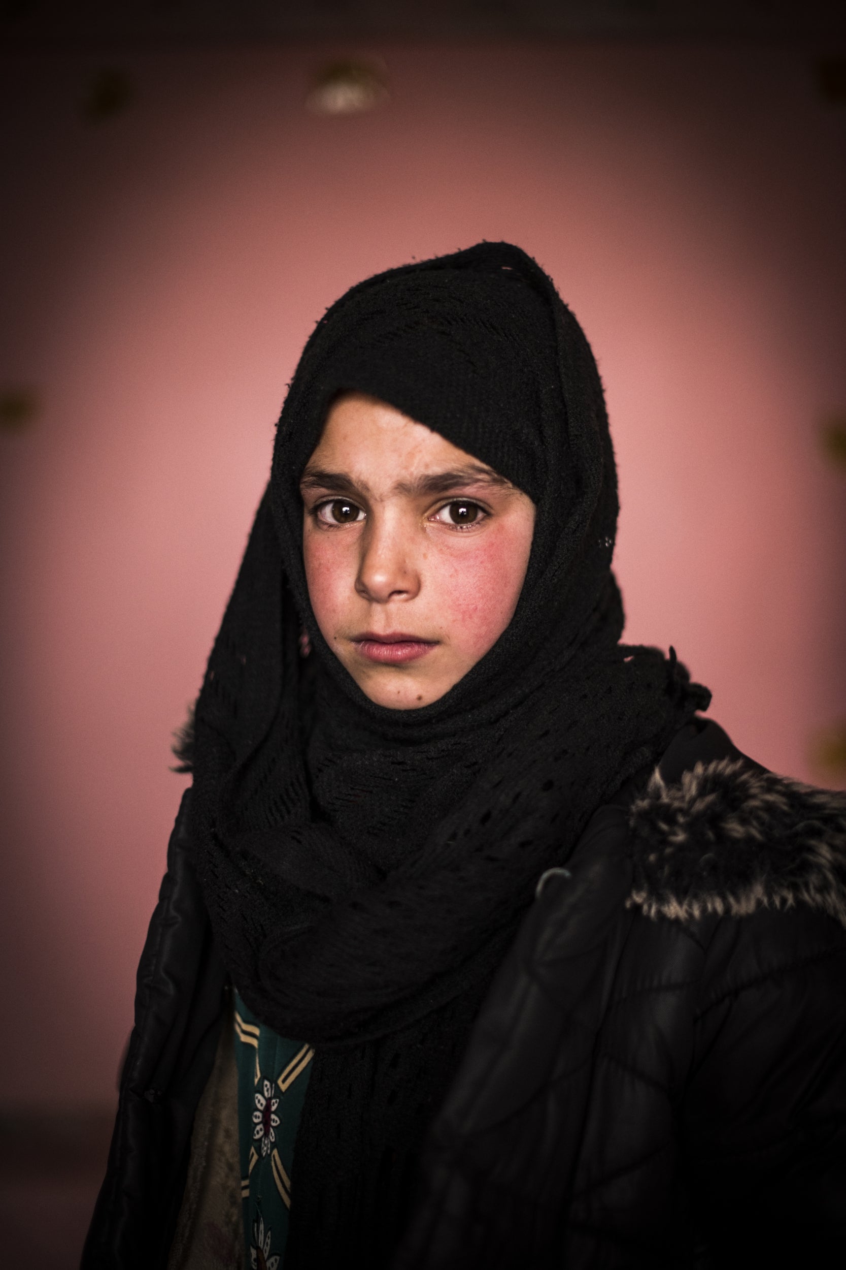 Khalida*, 10 in a classroom in a village outside Kabul