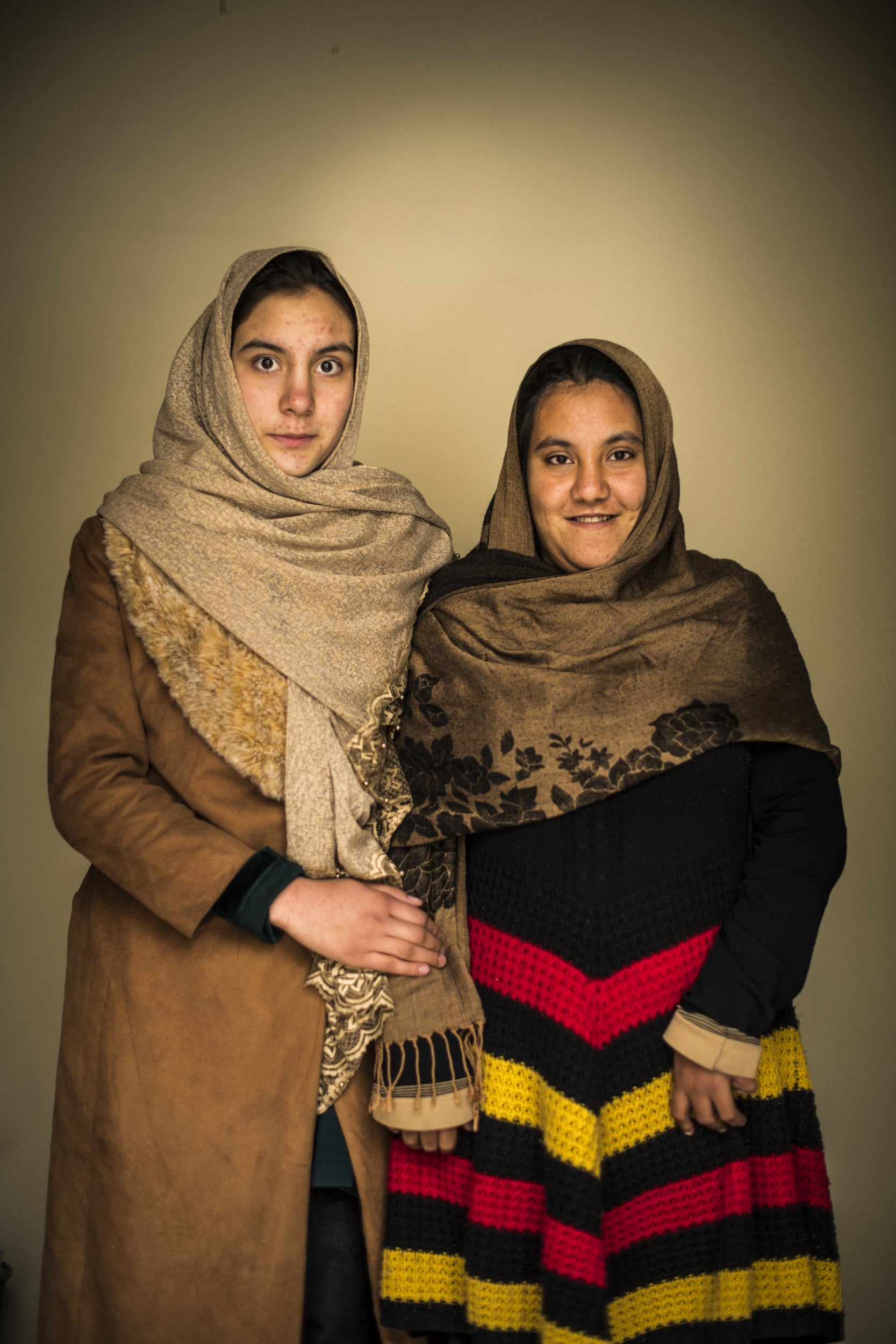 Habiba*, 14, and Arezo*, 15 in a village outside Kabul