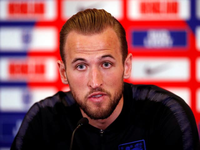 England's Harry Kane during the press conference