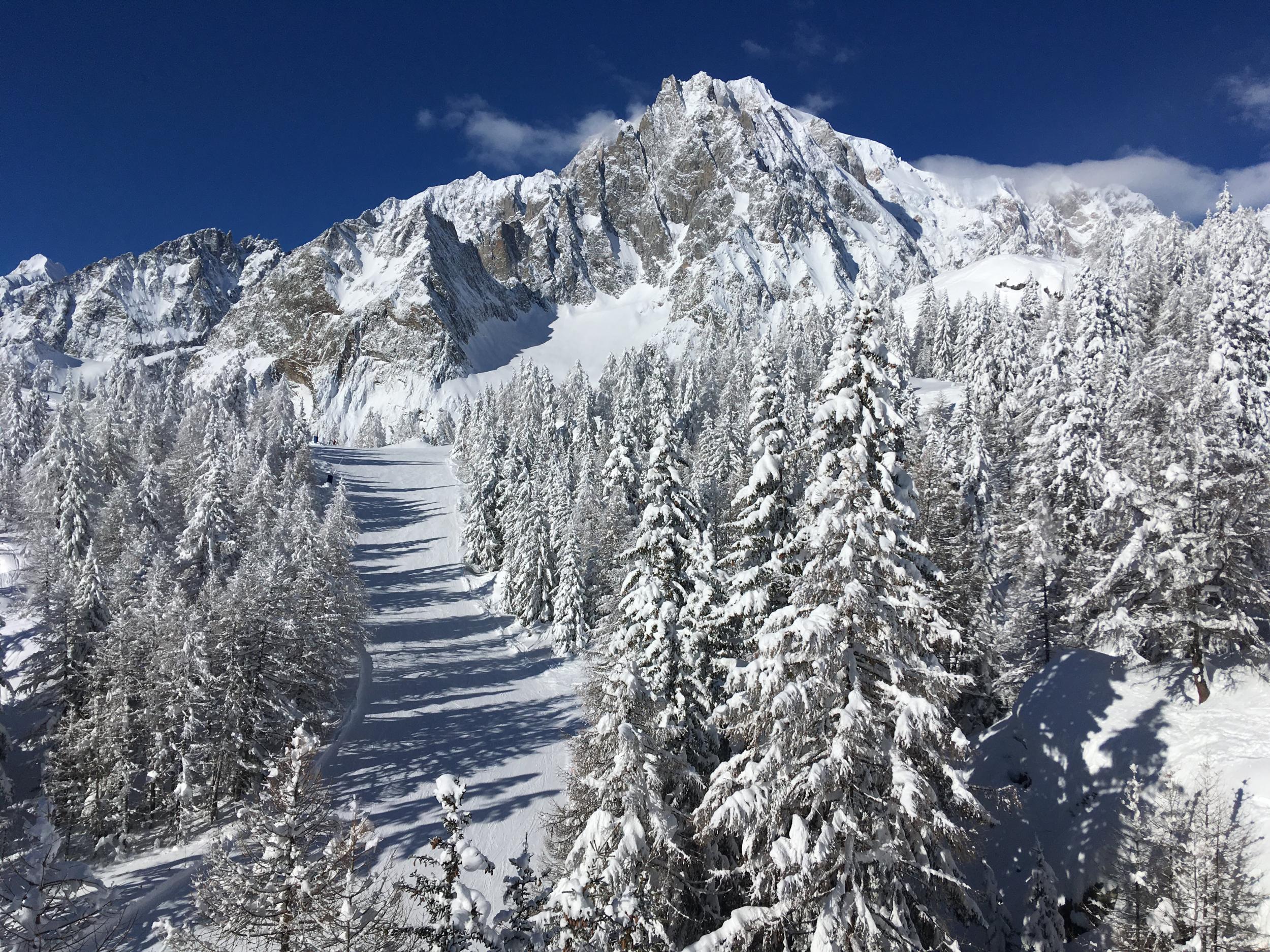 Courmayeur’s ski area is small but lovely