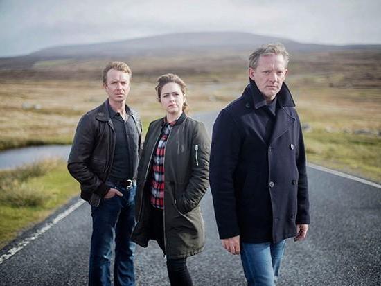 Steven Robertson, Alison O'Donnell and Douglas Henshall in 'Shetland'
