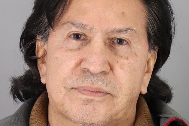 The former president of Peru after his arrest for public drunkenness