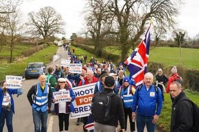 Walkers on the pro-Brexit March To Leave