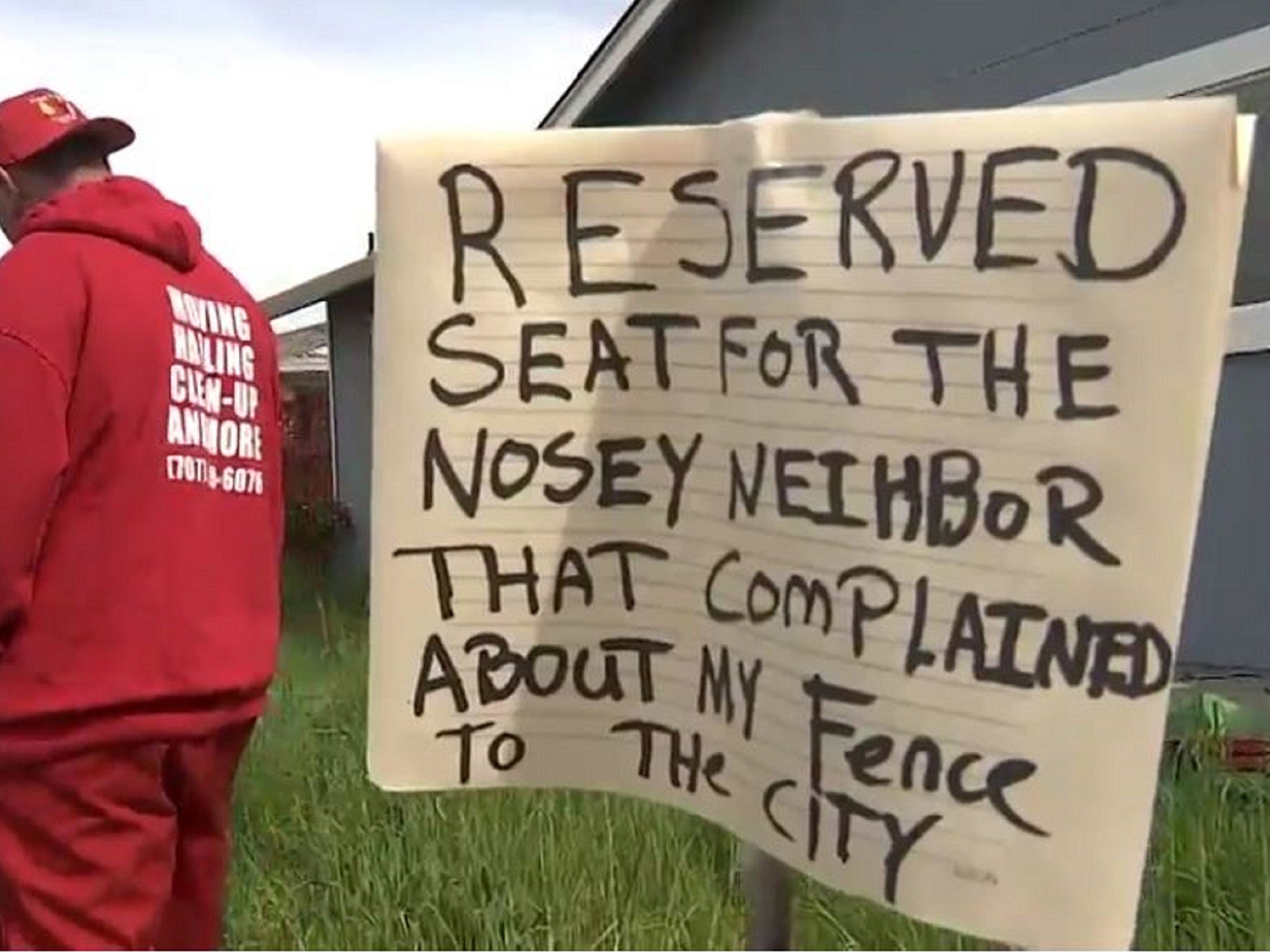 Jason Windus arranged a display of naked mannequins in his front garden in Santa Rosa, California, after he was forced to cut his fence in half because someone complained it was too high.