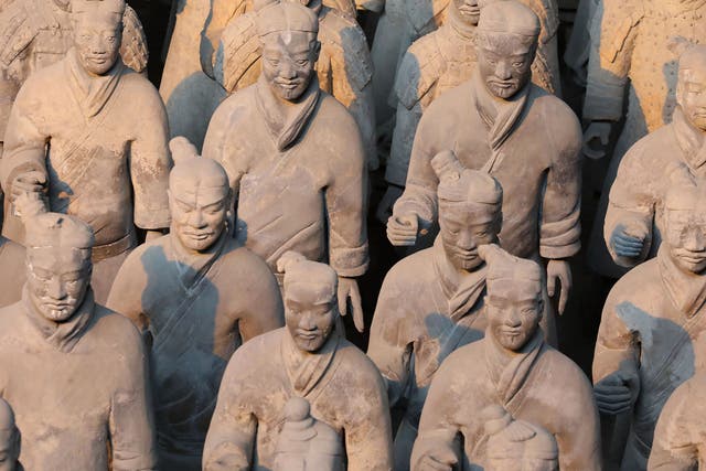 China's famous terracotta warriors which were discovered on 29 March 1974