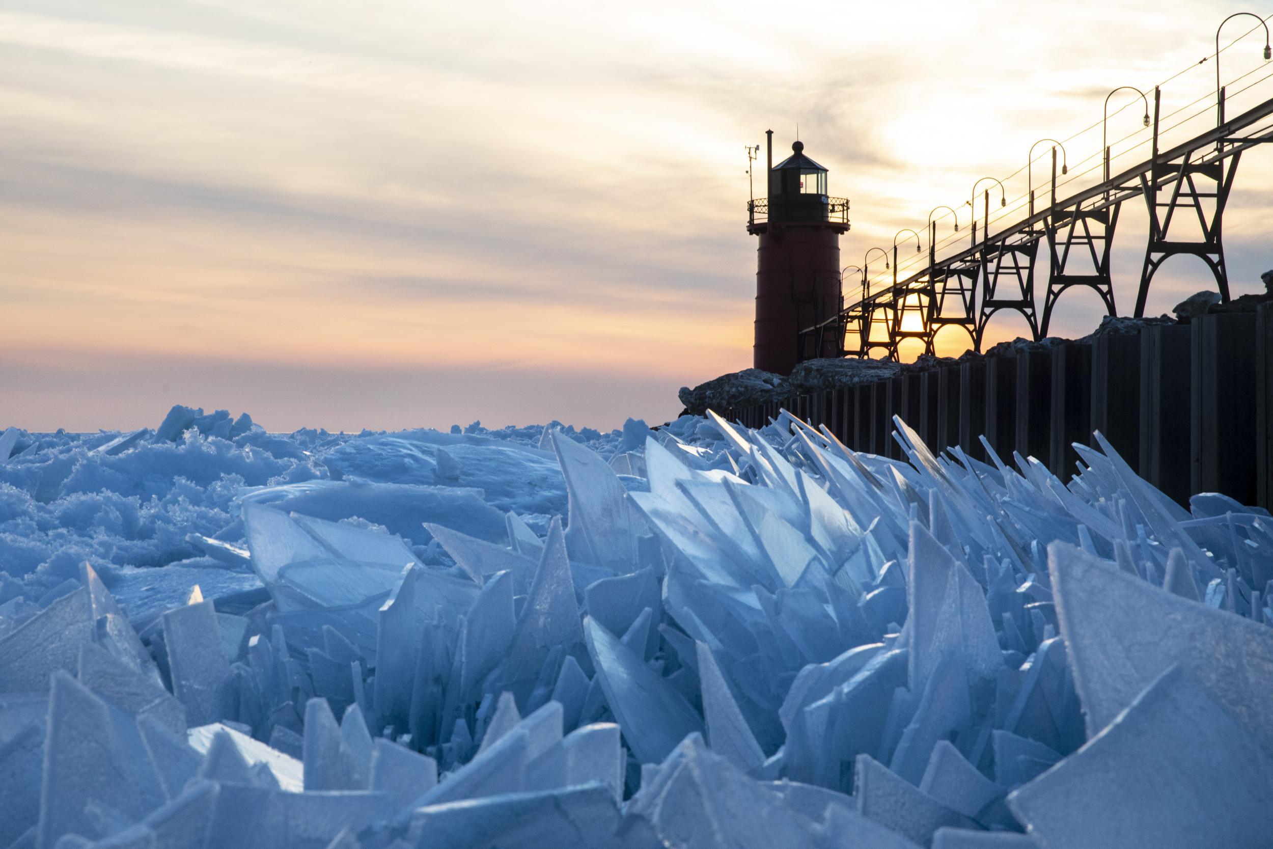 The lake has been more than 50 per cent frozen (AP)