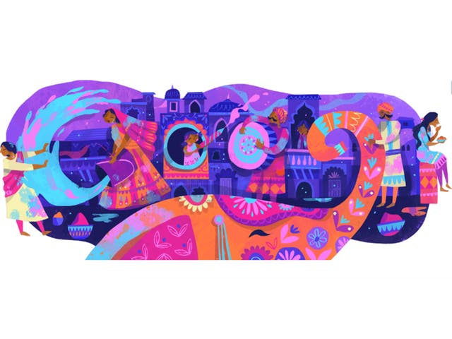 The Google Doodle celebrates the Hindu festival.