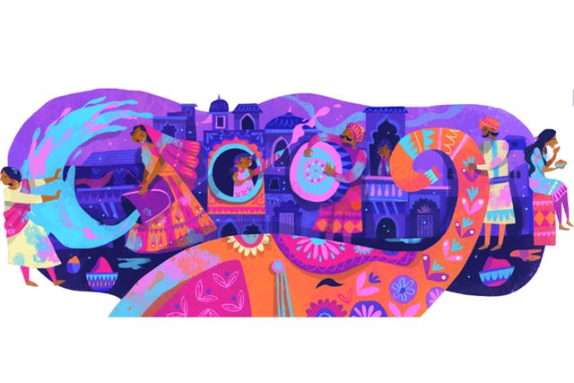 The Google Doodle celebrates the Hindu festival.
