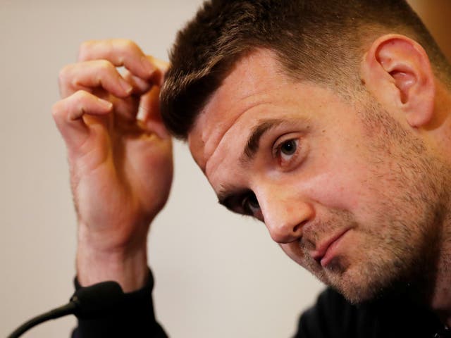 England's Tom Heaton during the press conference