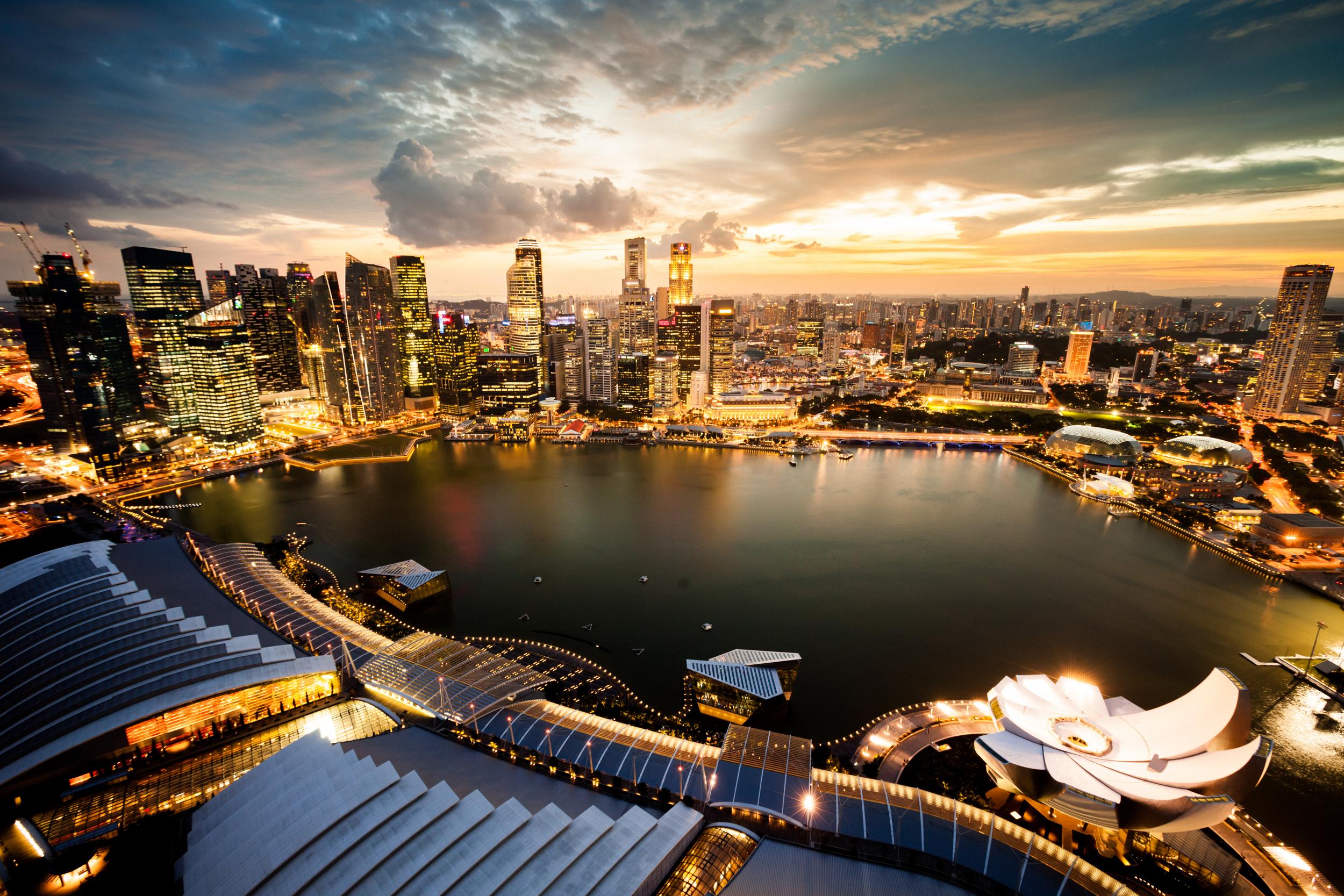 The glittering skyscrapers lining Singapore’s marina