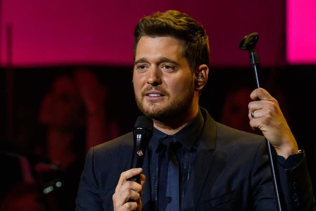 Singer Michael Buble performs live on stage during the Telekom Street Gigs at Wappenhalle on December 4, 2018 in Munich, Germany