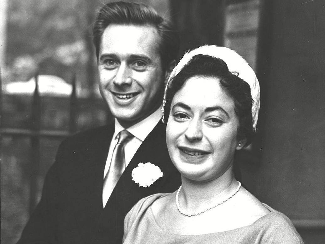 At her wedding to Edward Thorpe in London 1955