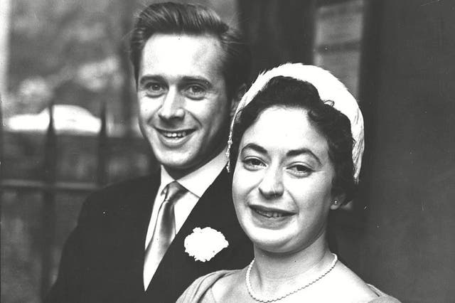 At her wedding to Edward Thorpe in London 1955