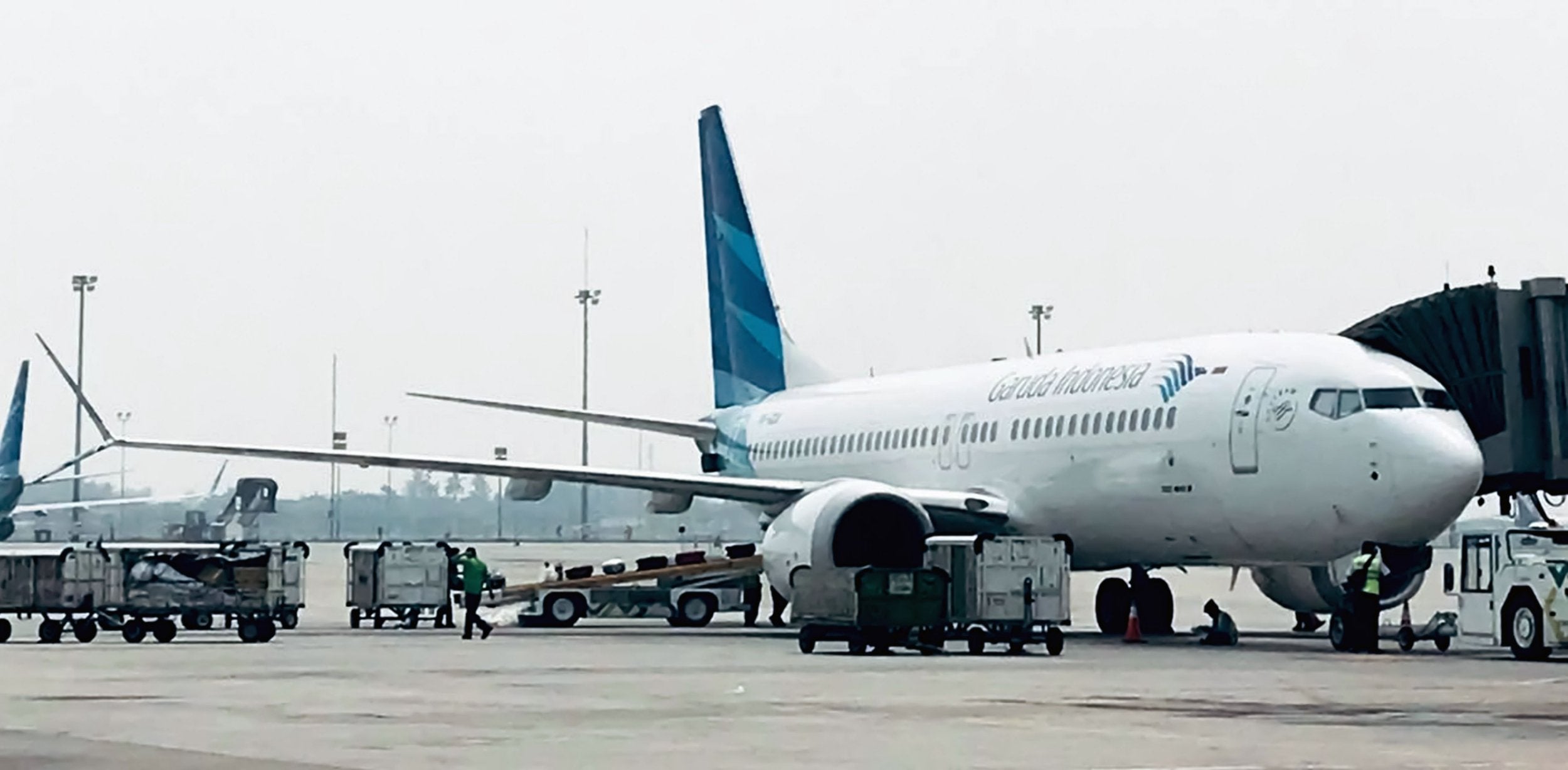 Garuda Indonesia's only Boeing 737 Max 8 at Jakarta International airport