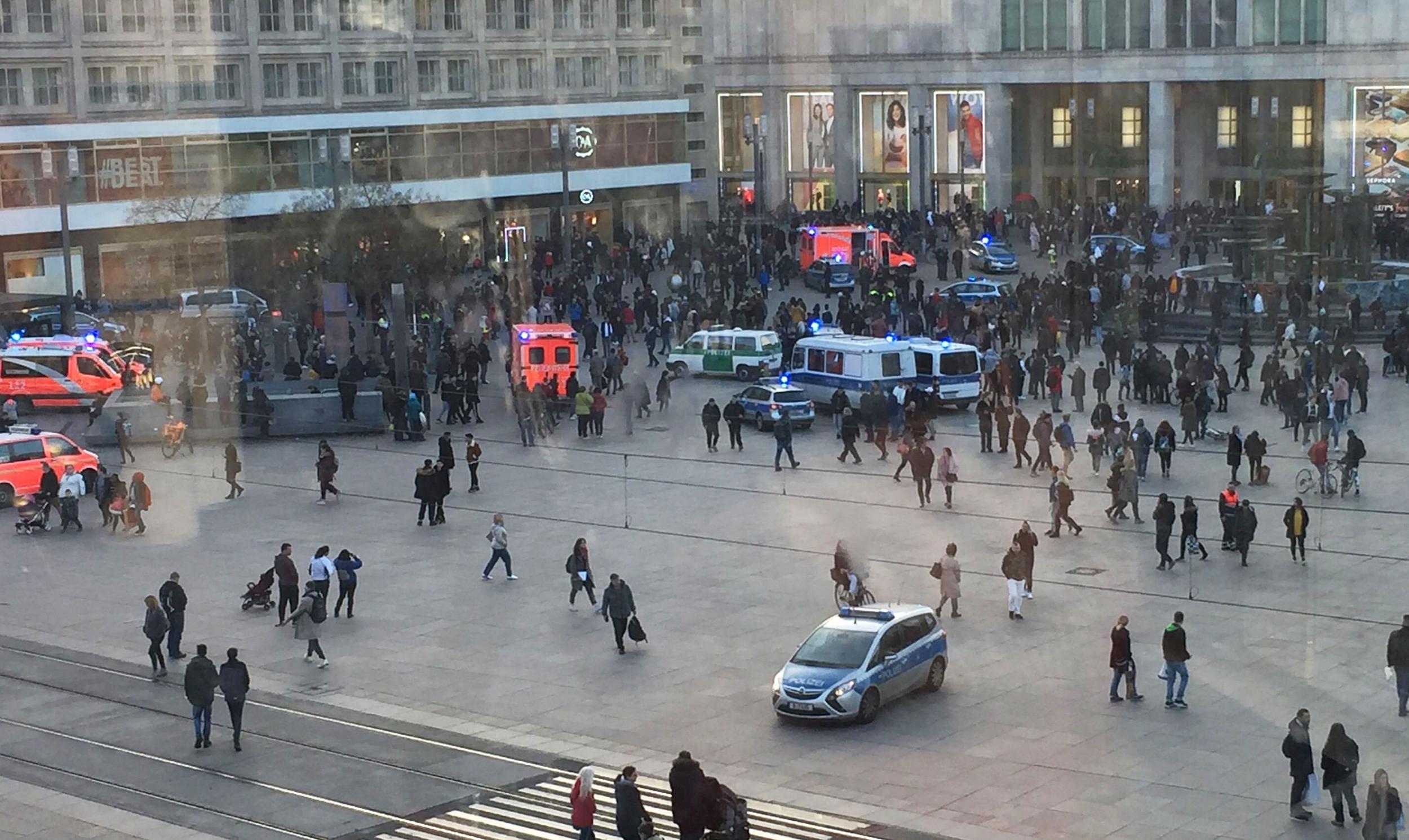 Alexanderplatz, in Berlin, as fans of two rival social media influencers clash