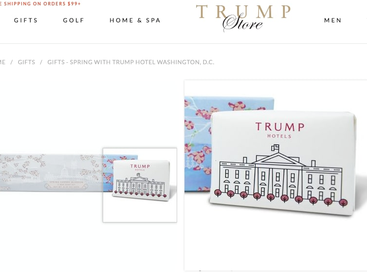 Trump Store is selling merchandise featuring likeness of White House