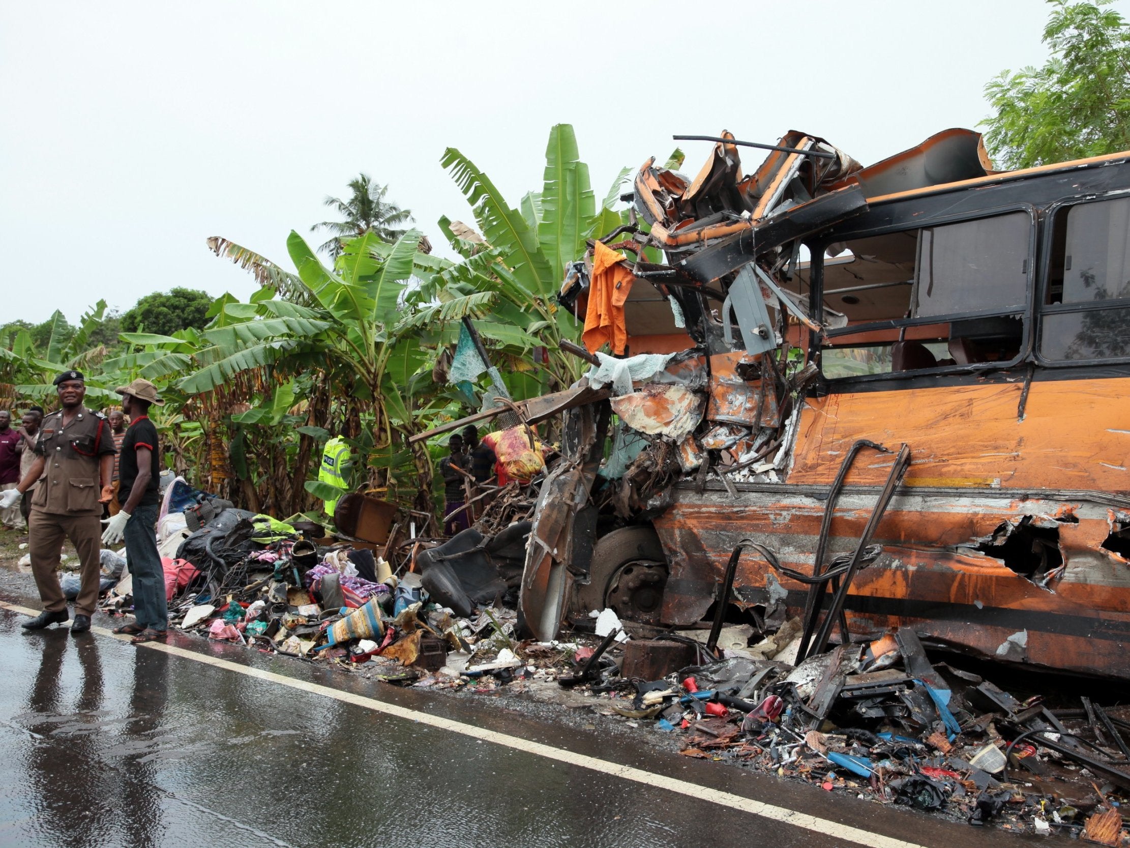 Ghana Bus Crash At Least 60 Killed After Two Loaded Coaches Collide The Independent