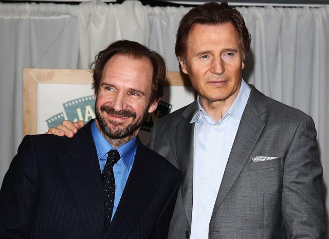 Ralph Fiennes with his ‘Schindler’s List’ co-star Liam Neeson