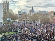 ‘One million’ protesters say: ‘Give Brexit decision back to people’