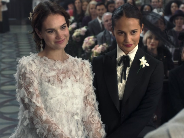 Lily James and Alicia Vikander star in the 'Four Weddings and a Funeral' skit for Comic Relief 2019