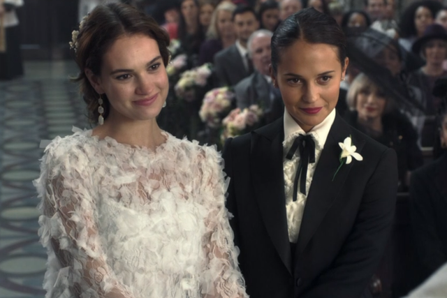 Lily James and Alicia Vikander star in the 'Four Weddings and a Funeral' skit for Comic Relief 2019