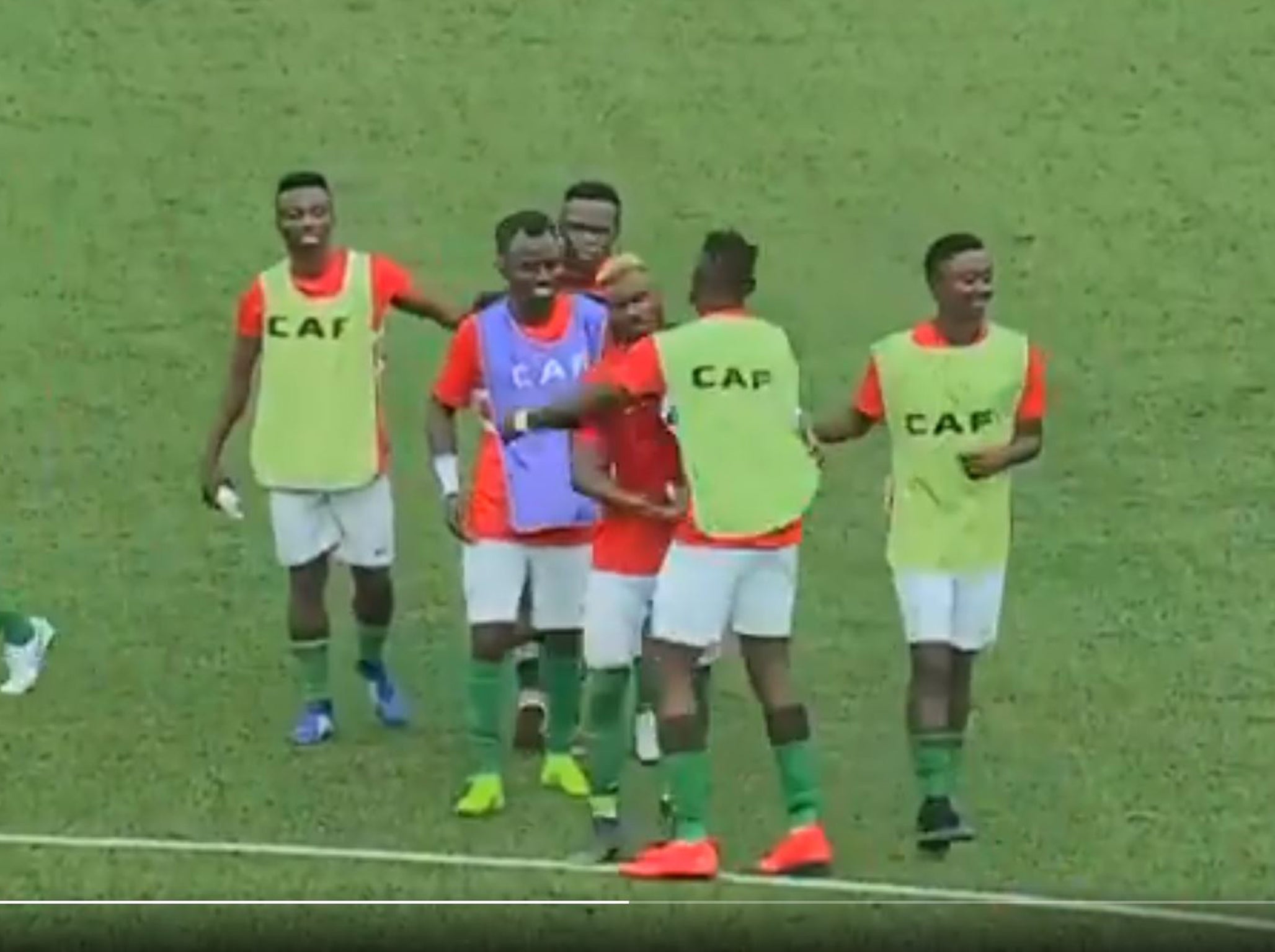 Burundi's players celebrate their draw