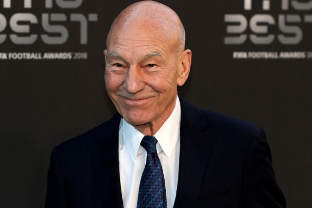 Patrick Stewart arrives on the Green Carpet ahead of The Best FIFA Football Awards at Royal Festival Hall on 24 September, 2018 in London, England.