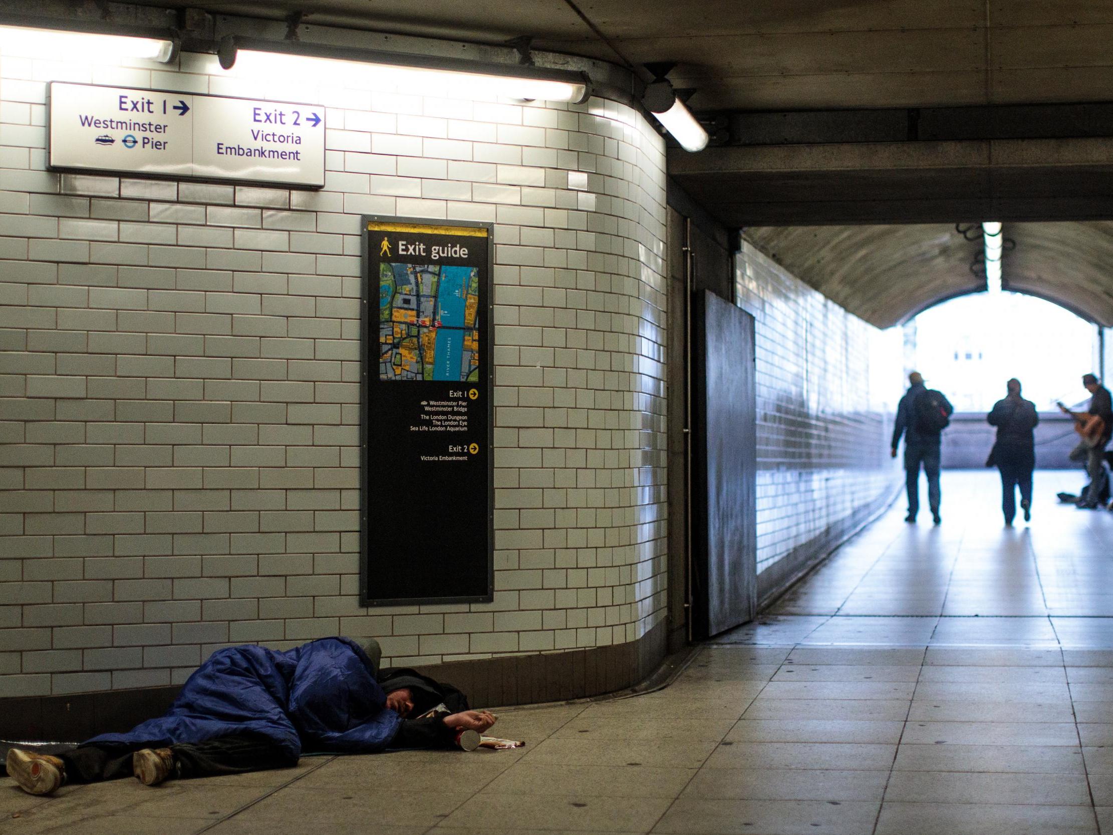Westminster tube station tunnels have been used by rough sleepers