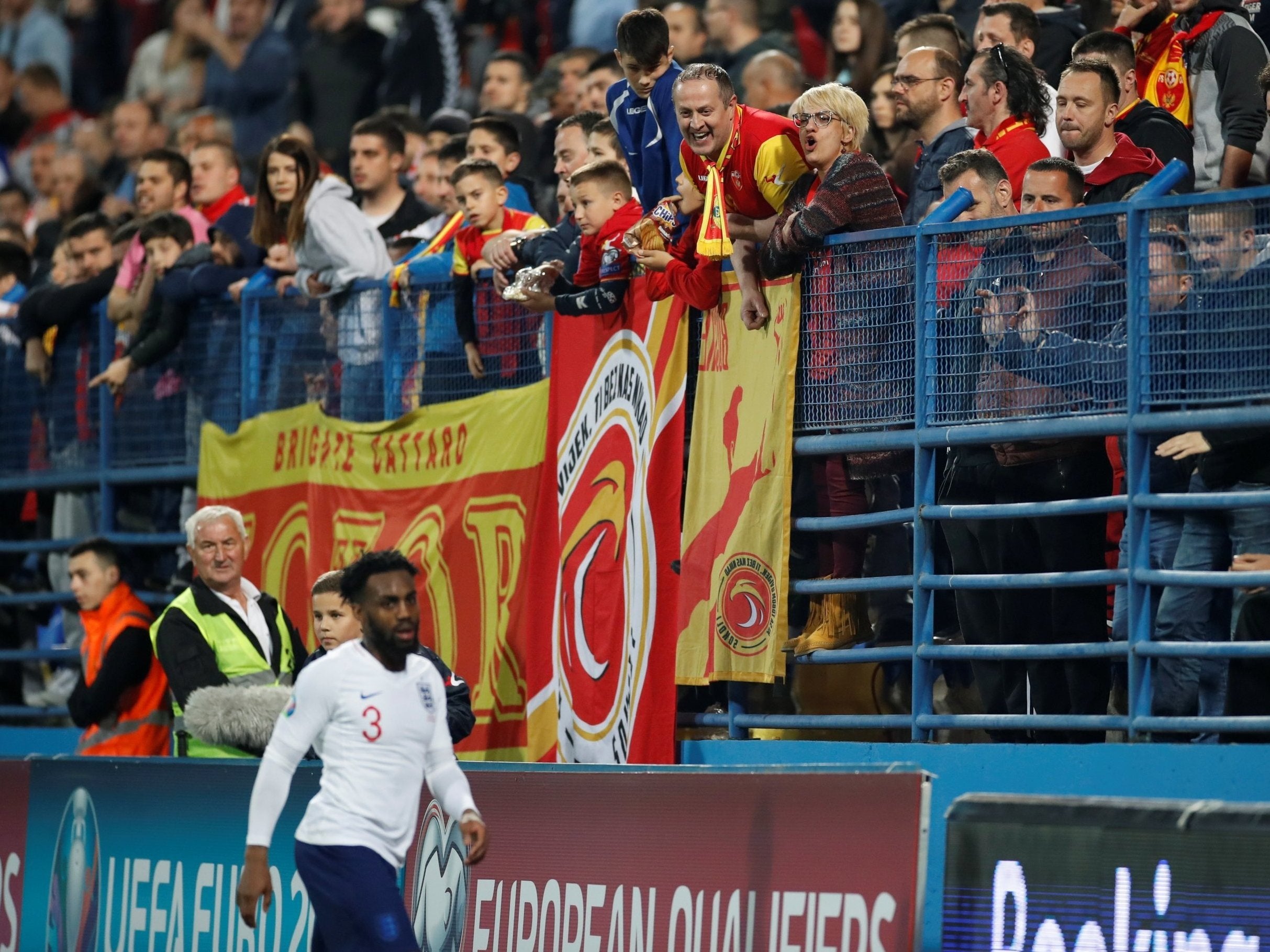 A number of England players were racially abused in Montenegro