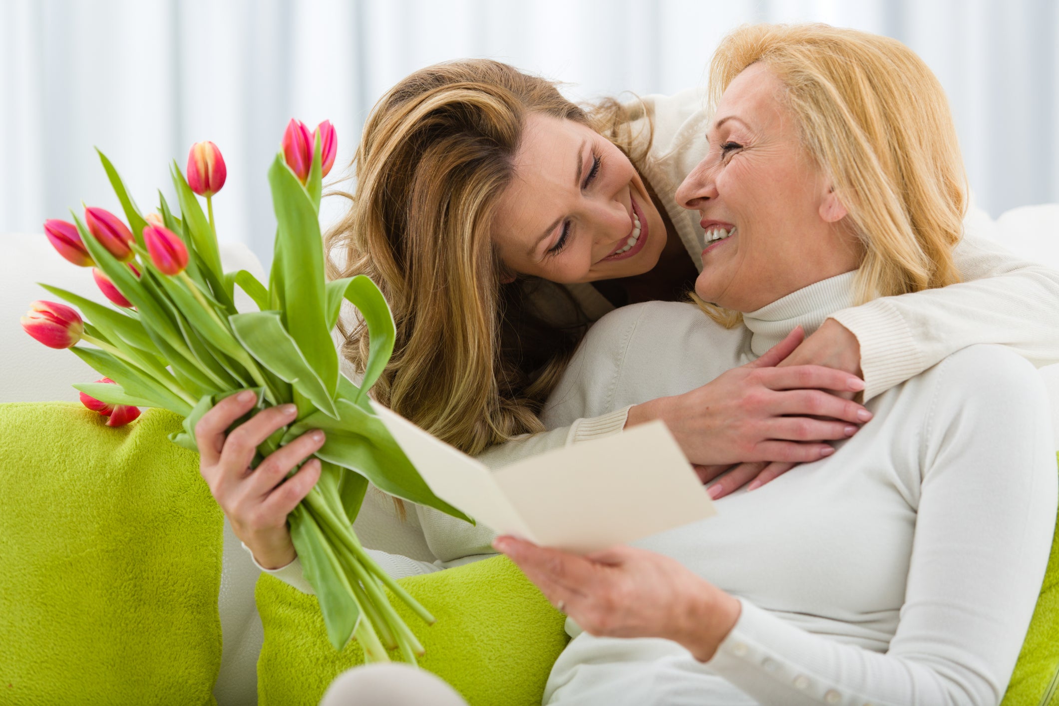 A thoughtful card an a bouquet of flowers can go a long way